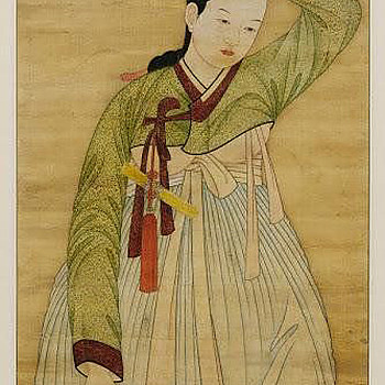 韩国韩式朝鲜族古典人物字画 (133)