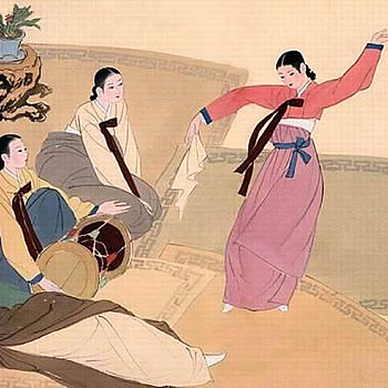 韩国韩式朝鲜族古典人物字画 (79)