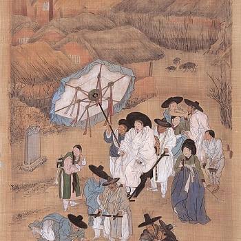韩国朝鲜族韩式古典人物山水字画 (24)