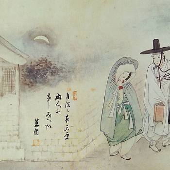 韩国朝鲜族韩式古典人物山水字画 (64)