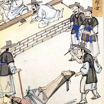 韩国朝鲜族韩式古典人物山水字画 (8)