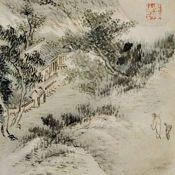 韩国朝鲜族韩式古典人物山水字画 (76)