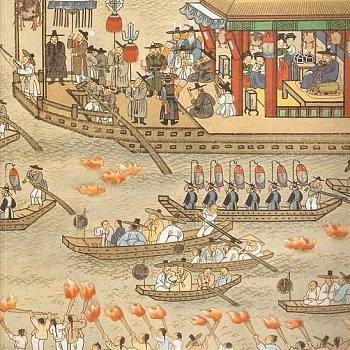 韩国朝鲜族韩式古典人物山水字画 (53)