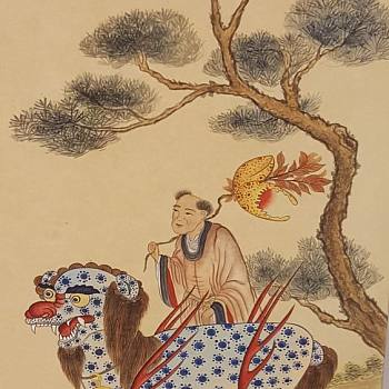 韩国朝鲜族韩式古典人物山水字画 (33)