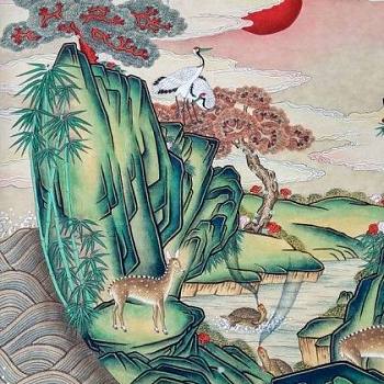 韩国韩式朝鲜族古典山水字画 (115)