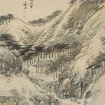 韩国朝鲜族韩式古典人物山水字画 (89)