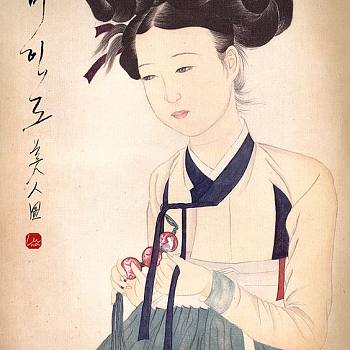 韩国韩式朝鲜族古典人物字画 (104)