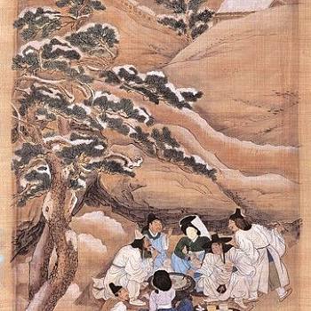 韩国朝鲜族韩式古典人物山水字画 (56)