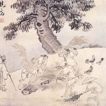 韩国朝鲜族韩式古典人物山水字画 (26)