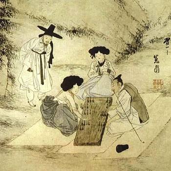 韩国朝鲜族韩式古典人物山水字画 (96)