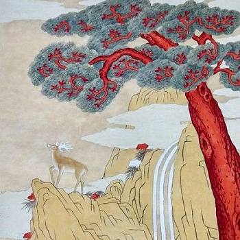 韩国朝鲜族韩式古典人物山水字画 (99)