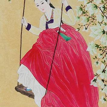 韩国韩式朝鲜族古典人物字画 (142)