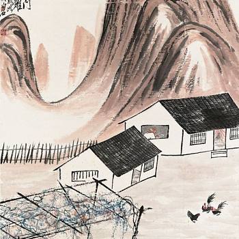 韩国朝鲜族韩式古典人物山水字画 (4)