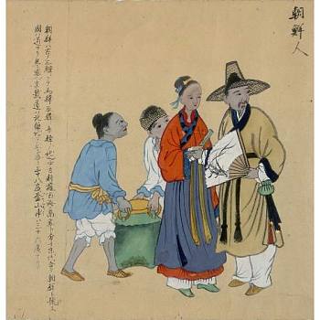 韩国朝鲜族韩式古典人物山水字画 (32)