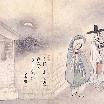 韩国朝鲜族韩式古典人物山水字画 (65)