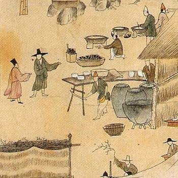韩国朝鲜族韩式古典人物山水字画 (67)