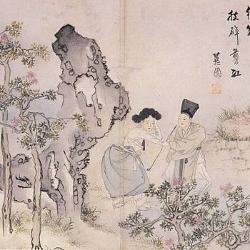 韩国朝鲜族韩式古典人物山水字画 (74)