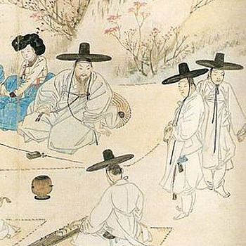 韩国朝鲜族韩式古典人物山水字画 (75)