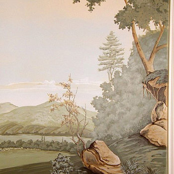 欧式法式古典风景油画背景画壁画 壁纸壁布 (26)