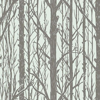 现代白桦树林儿童房彩绘手绘壁纸壁布 (13)