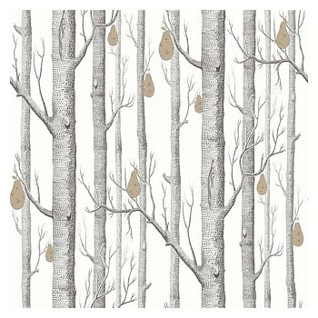 现代白桦树林儿童房彩绘手绘壁纸壁布 (16)