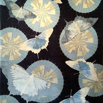 中式蝴蝶雨伞花纹地毯