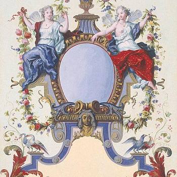 欧式法式花纹图案壁纸彩绘壁布 (3)