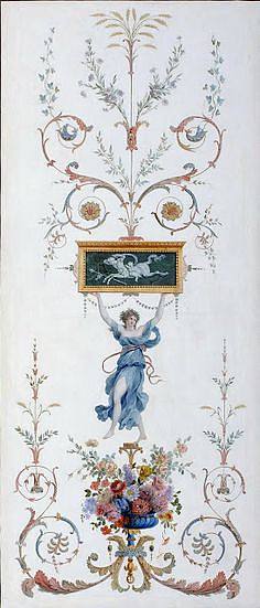 欧式法式花纹图案壁纸彩绘壁布 (6)