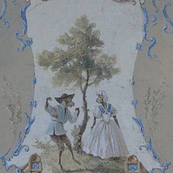 欧式法式花纹图案壁纸彩绘壁布 (18)