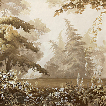 欧式法式美式手绘植物图案壁纸壁画壁布 (2)