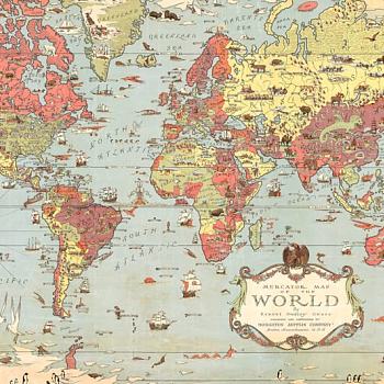 儿童房男孩房世界地图图案壁纸 (13)