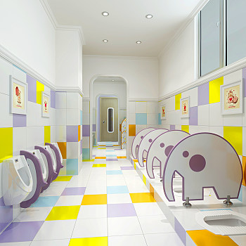 儿童卫生间3d模型下载