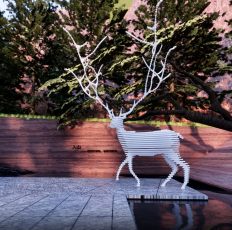 现代雕塑 鹿 抽象 极简 动物