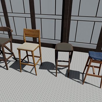 现代室内沙发 踩脚木式咖啡休闲座椅 高凳子