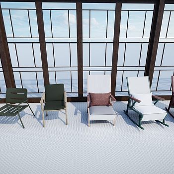 现代休闲木式沙发座椅 凳子 躺椅
