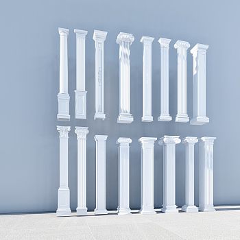 欧式罗马柱 方形罗马石膏柱 装饰柱方柱 柱头 柱础 柱基