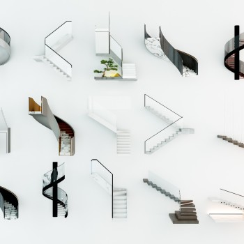 现代玻璃扶手楼梯