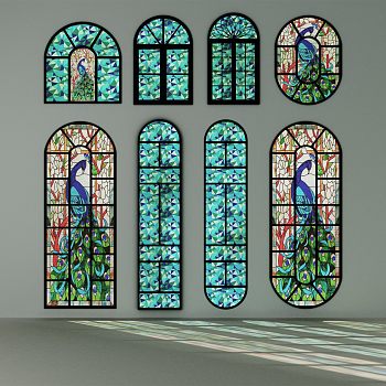 法式彩绘装饰玻璃窗