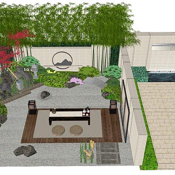 日式暖色小庭院模型合集2