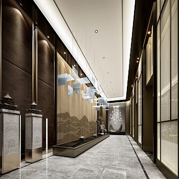 新中式餐厅走廊 新中式酒店走廊